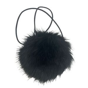 Elegant Black Faux Fur Crossbody Bag